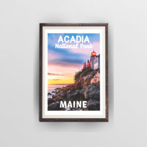 acadia national park poster maine