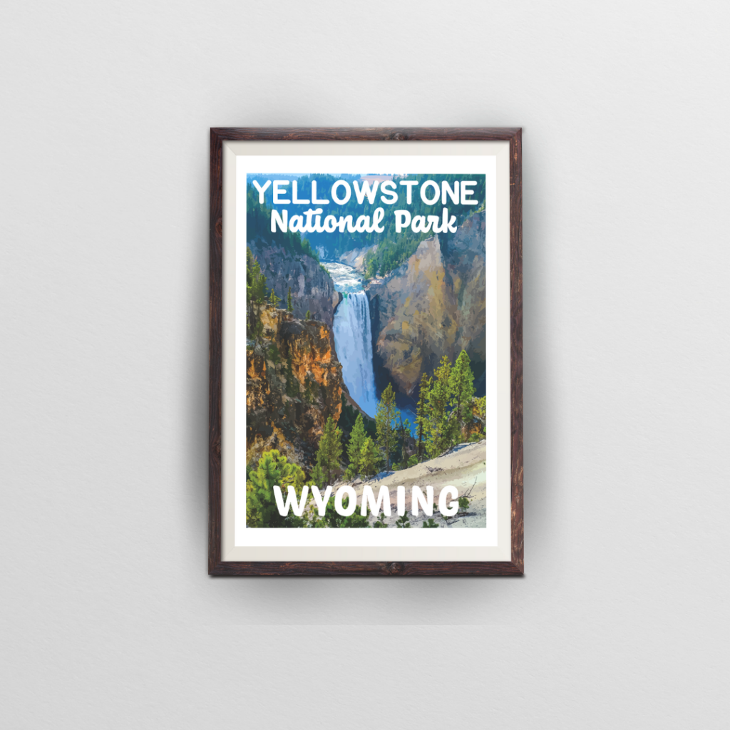 yellowstone national park poster wyoming