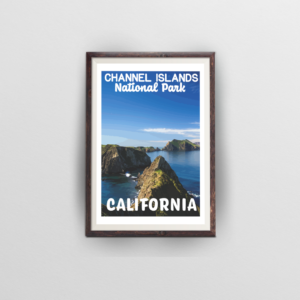 channel islands national park California brown frame white background